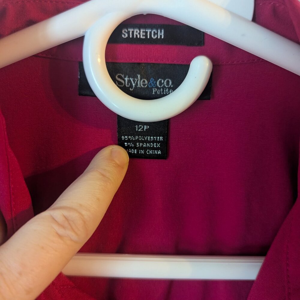 Style & Co pink and blouse - 12 P - Picture 3 of 6